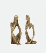 Pensive Figure Antique Brass Aluminum Decor Sculpture